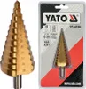 A step drill bit and its packaging are shown. The packaging displays product information and the brand logo. Anteprima dell’immagine prodotto
