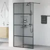 vidaXL Schermo doccia walk-in Nero 100 x 195 cm Vetro Anteprima dell’immagine prodotto 3