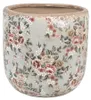 Clayre & Eef Blumentopf Ø 19x18 cm Grau Keramik Blumen Produktbild-Vorschau 1