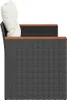 vidaXL Gartensofa mit Kissen 2-Sitzer Schwarz Poly Rattan Produktbild-Vorschau 5