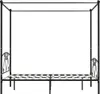 vidaXL Himmelbett-Gestell Schwarz Metall 160 x 200 cm Produktbild-Vorschau 2