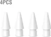 Four white stylus pen tips are arranged in a row against a white background. Produktbild-Vorschau