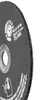 A close-up view of the edge of a grinding disc, showing its texture and some printed information. Produktbild-Vorschau