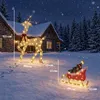 Outsunny LED Rentier mit Schlitten 125 cm Weihnachtsdeko Produktbild-Vorschau 3