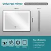 Puluomis badspiegel 80x60, anti-condens, met 3 kleuren Productafbeelding-voorbeeld 5
