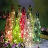 LED Dekoflasche mit Juteseil und LED Drahtlichterkette - Leuchtflasche - H: 28cm - grün Produktbild-Vorschau