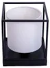 Lampe de table, textile blanc, noir, H 17 cm Voir les images du produit 3