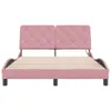 The Living Store Bettgestell mit LED-Leuchten Rosa 140x200 Produktbild-Vorschau 7
