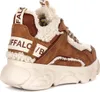 A side view of a brown and beige Buffalo sneaker with white sherpa lining. Podgląd zdjęcia produktu