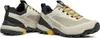 Beige-schwarzer Scarpa Ribelle Cross 2 GTX Schuh mit gelben Schnürsenkeln und Profilsohle Produktbild-Vorschau