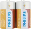 Two Philips D-size batteries are shown side-by-side against a white background. Voir les images du produit