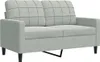 vidaXL 2-osobowa sofa jasnoszara 120 cm aksamitna Podgląd zdjęcia produktu 1