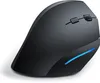 A black ergonomic computer mouse is shown on a white background. Produktbild-Vorschau