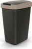 A black trash can with a tan lid and rim, shown from a front-side angle on a white background. Podgląd zdjęcia produktu