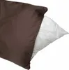 A brown pillowcase partially covering a white pillow. Produktbild-Vorschau