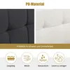 Collage showing close-ups of black and white PU material, with icons and text describing product features. Anteprima dell’immagine prodotto