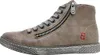 A side view of a gray high-top sneaker with laces and a zipper. Produktbild-Vorschau