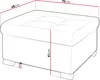 A diagram showing the dimensions of a rectangular ottoman. Náhľad obrázku produktu