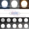 A collage of images showing LED makeup lights with a controller and different lighting effects. Voir les images du produit