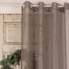 Ösengardine Netzstruktur gestreift taupe 140x245cm Produktbild-Vorschau 2
