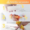 A three-step instructional image showing how to use a foam dispenser. Produktbild-Vorschau