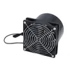A black exhaust fan with a silver grill is shown against a white background. Voir les images du produit