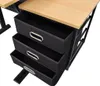 A close-up view of a desk with three black fabric drawers and a wooden top. Náhľad obrázku produktu