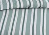 A close-up view of green and white striped bedding. Produktbild-Vorschau