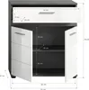 Blake Badschrank 1 Schublade 2 Türen weiß Hochglanz, grau. Produktbild-Vorschau 4