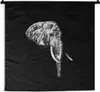 MuchoWow® Wandteppich Wandbehang Elefant - Zähne - Schwarz Produktbild-Vorschau 1