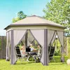 Outsunny Gartenpavillon Faltpavillon mit 6 Seitenteile Produktbild-Vorschau 2