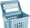 A close-up view of a light blue laundry basket with its lid open. Anteprima dell’immagine prodotto