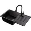 CECIPA MAX Spülbecken Schwarz 78x45 cm mit Wasserhahn Produktbild-Vorschau 2