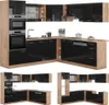 Eckküche Vicco R-Line Schwarz Hochglanz/Goldkraft Eiche 247 Produktbild-Vorschau 9