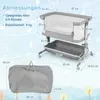 COSTWAY 3 in 1 Beistellbett mit Matratze, Babybett 6 Fach Produktbild-Vorschau 3