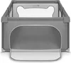 A gray playpen with a white interior and a drop-down door. Anteprima dell’immagine prodotto