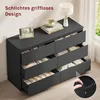 WOLTU Kommode Schwarz, mit 6 Schubladen, Moderner Produktbild-Vorschau 4