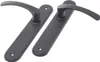 Two black door handles with long plates are shown against a white background. Náhled obrázku produktu