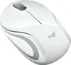 A white Logitech M187 cordless mini mouse is shown from a top-down diagonal angle against a white background. Podgląd zdjęcia produktu