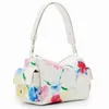 Verstellbare weiße Damenschultertasche mit Kontrastdetails Produktbild-Vorschau 8