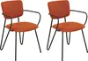 BELIANI Set aus 2 Esszimmerstühlen Orange Polyester Produktbild-Vorschau 1