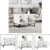 The Living Store Couchtisch mit Glastüren Weiß 68,5x50x50 Produktbild-Vorschau 1