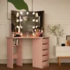 Coiffeuse LED, 112x50x142.5 cm Coiffeuse avec 3 miroirs et Voir les images du produit 6