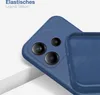 Close-up of a blue phone case with a camera cutout. Produktbild-Vorschau