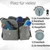Sunsa Canvas Tasche. Grau schwarz Umhängetasche. Produktbild-Vorschau 5