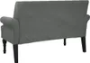 A back view of a dark gray upholstered bench on a white background. Produktbild-Vorschau