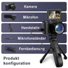 A product configuration diagram showing a camera and its accessories, with German labels. Produktbild-Vorschau