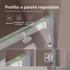 doporro Porta Doccia Scorrevole per Nicchia 130x195 cm, Box Anteprima dell’immagine prodotto 2