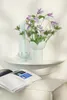 Moderne blaue Blumenvase aus Steinzeug, außen unglasiert, Produktbild-Vorschau 3