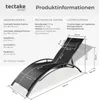 A diagram showing the dimensions of a garden lounger, with text providing product information. Náhled obrázku produktu